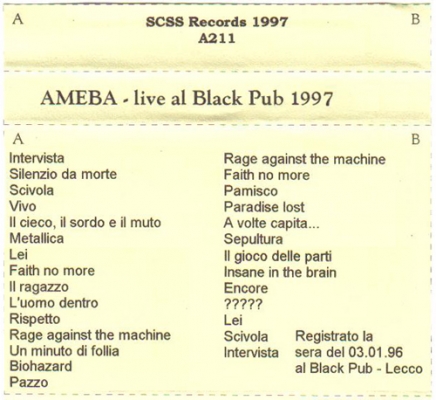 a211 ameba: live al black pub 1997
